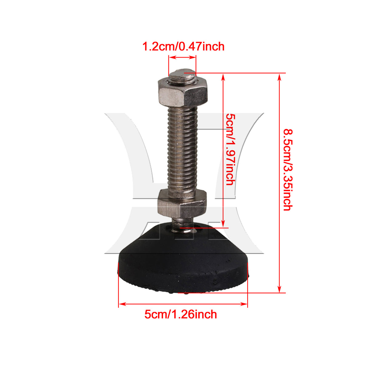 BQLZR 1pc 52mm Nylon Universal Adjustment Foot M12x47mm for Machine Tool