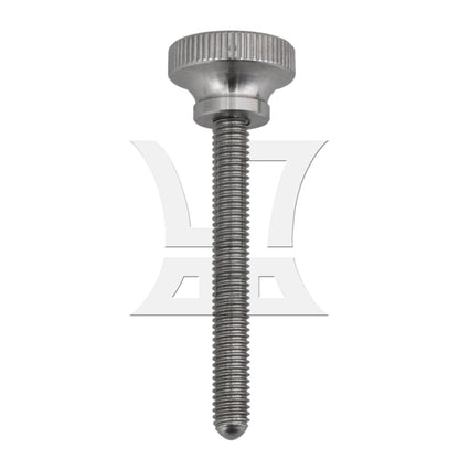 BQLZR 1pc 304 Stainless Steel Knurled Thumb Screw M6 x 50mm Single-Head Flat-Head Hand-Tightened Screws