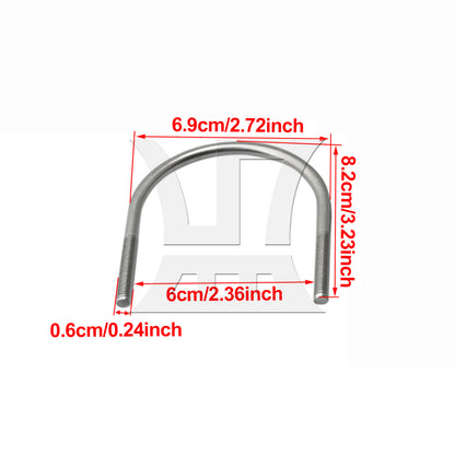 BQLZR 1pc 304Stainless Steel Pipe Fixing U-shaped Baffle Bolt M6x60mm for Fixed Hose