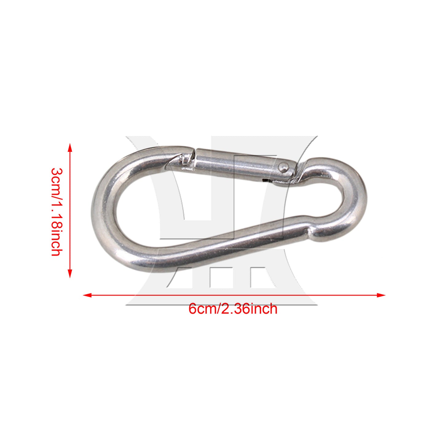 BQLZR 1pc 304 Stainless Steel Spring Loaded Gate Snap Ring M6 x 60mm Spring Buckle Hardware Accessories