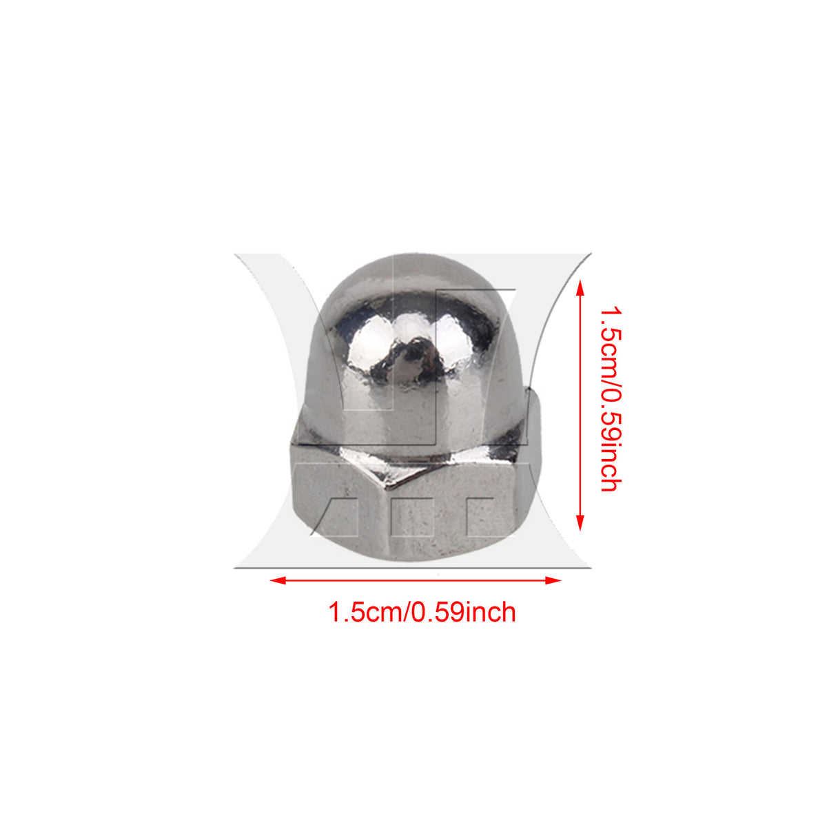BQLZR 1pc 304 Stainless Steel Dome Cap Hex Nut M8 For Mechanical Equipment Electronic Products