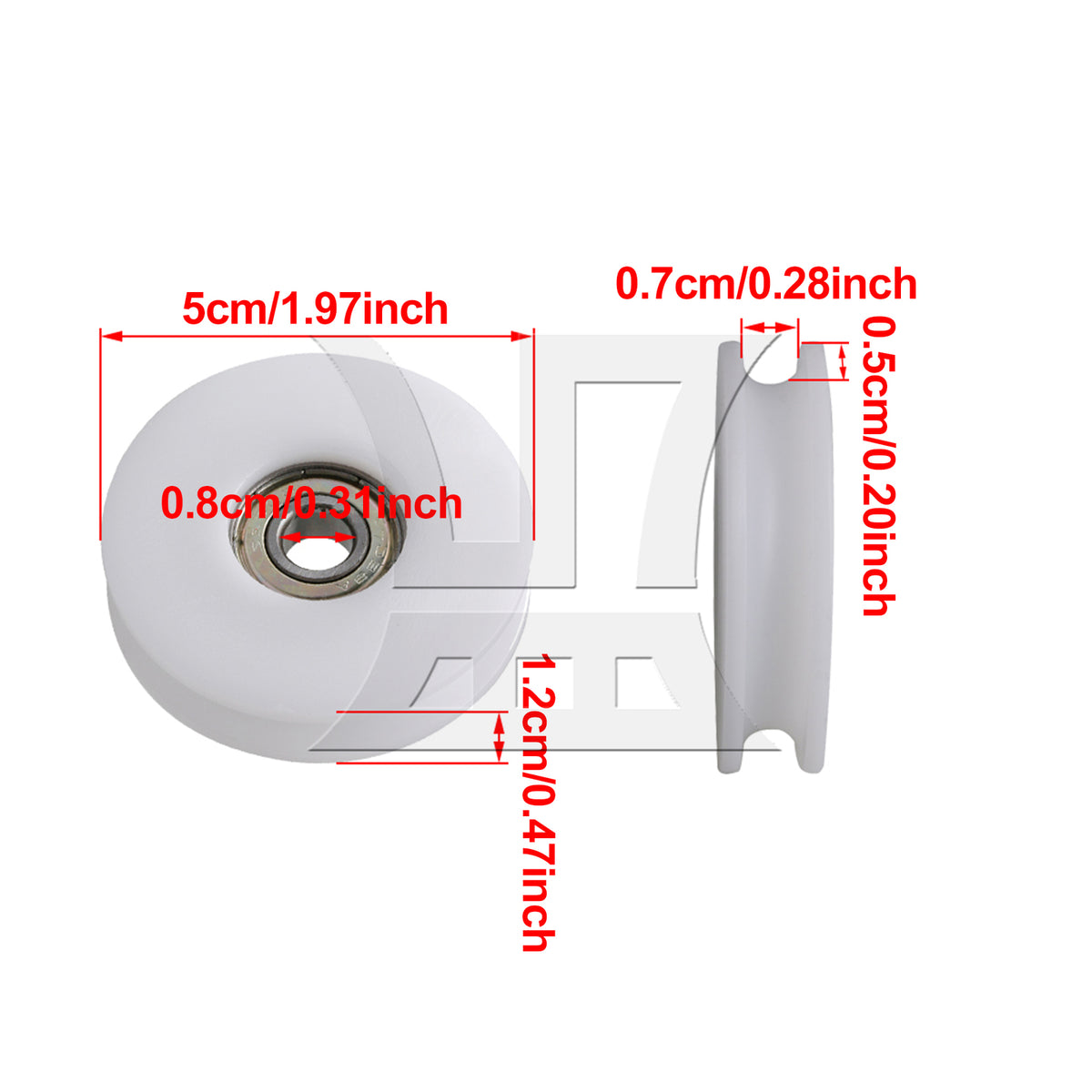 BQLZR 1pc Nylon Guide Pulley 8 x 50 x 12cm  White Mobile Door Pulley Furniture Hardware Accessories