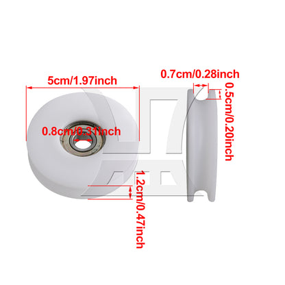 BQLZR 1pc Nylon Guide Pulley 8 x 50 x 12cm  White Mobile Door Pulley Furniture Hardware Accessories