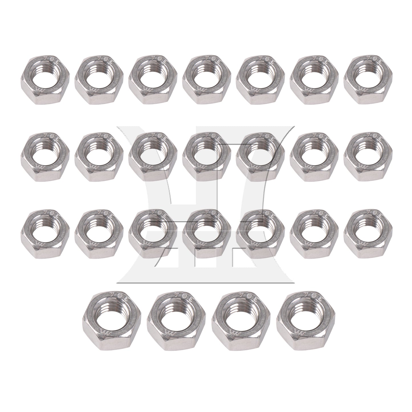 BQLZR 25 Pieces Stainless Steel Hexagon Head Nuts for Home Improvement 1/4-20inch