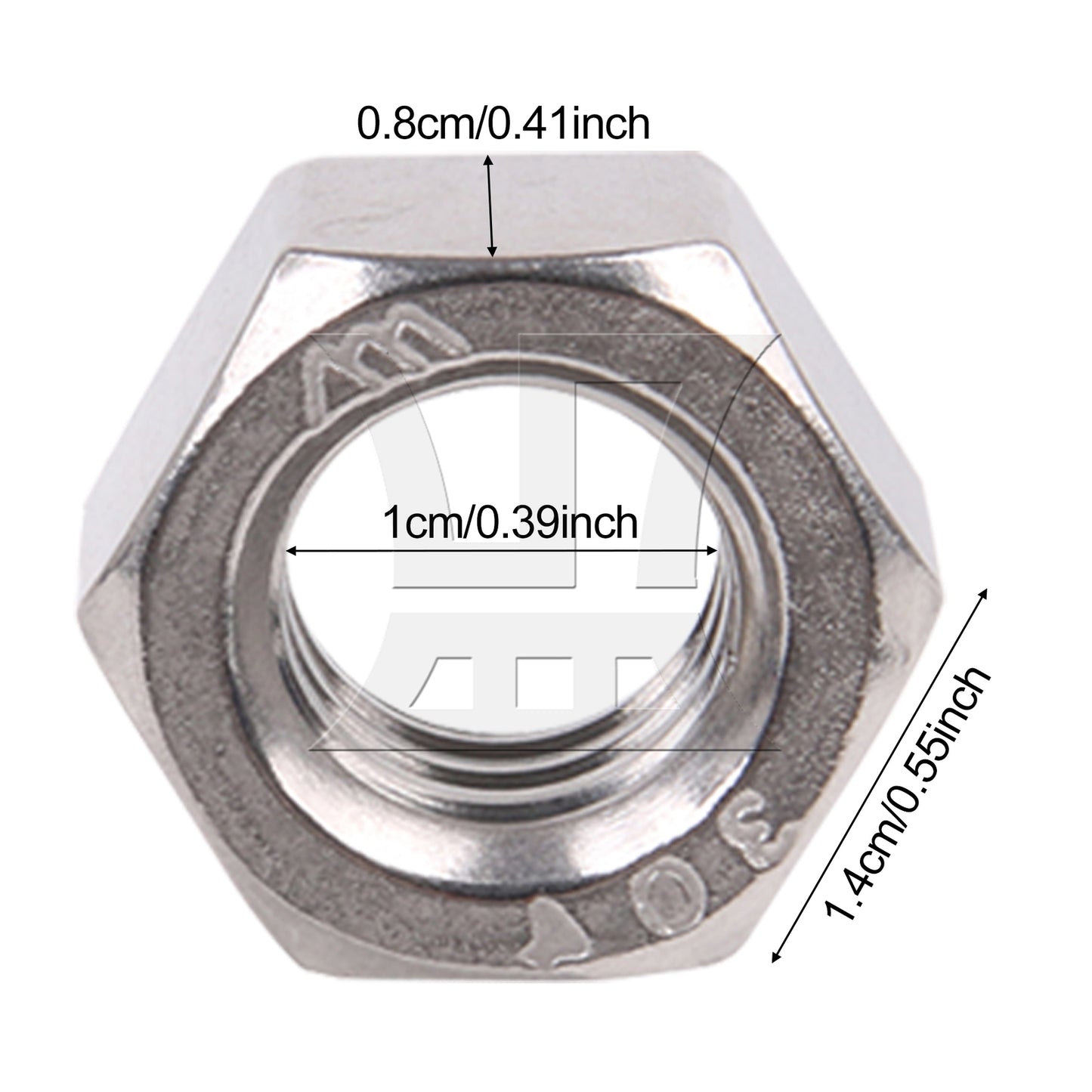 BQLZR 25 Pieces Stainless Steel Hexagon Head Nuts for Home Improvement 1/4-20inch