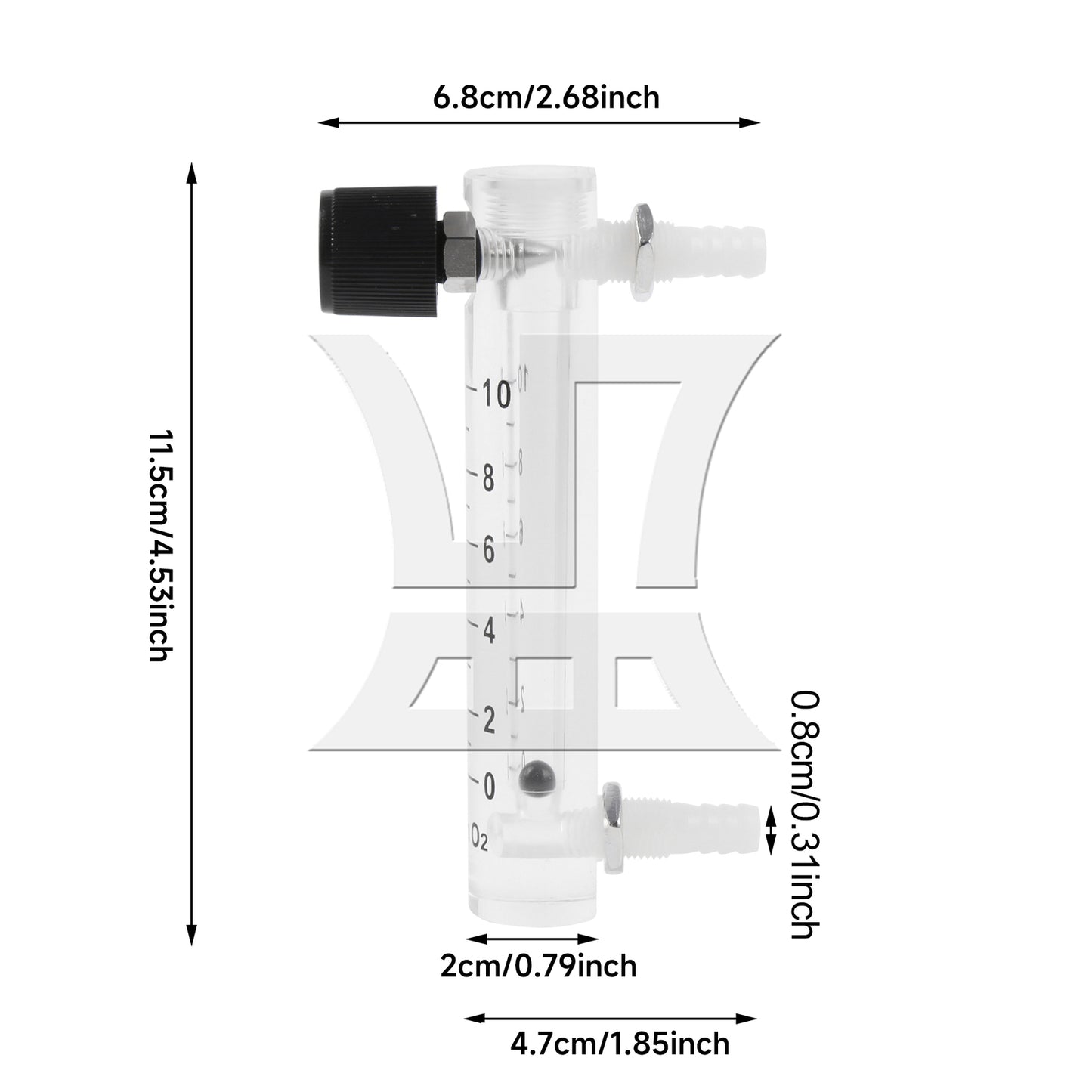 BQLZR Tube Type Acylic Flowmeter Tool LZQ-4 0-10LPM 0.6Mpa for Air Gas Transparent