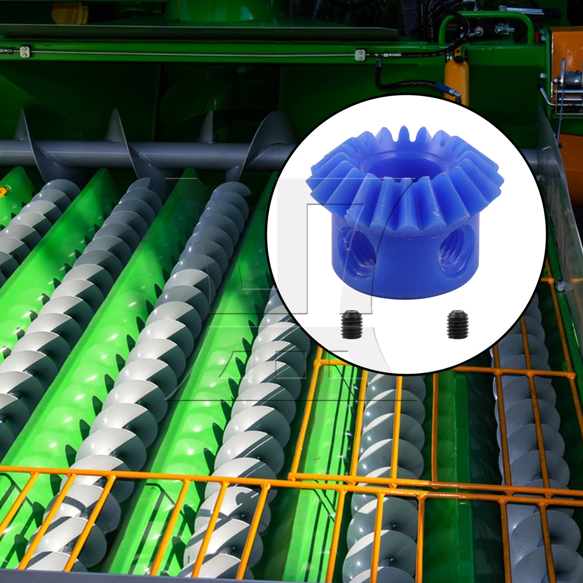 BQLZR Bevel Gear Bevel Gear 1M 20T 1:1 Blue Nylon with M8 Fixing Hole & Screws Set
