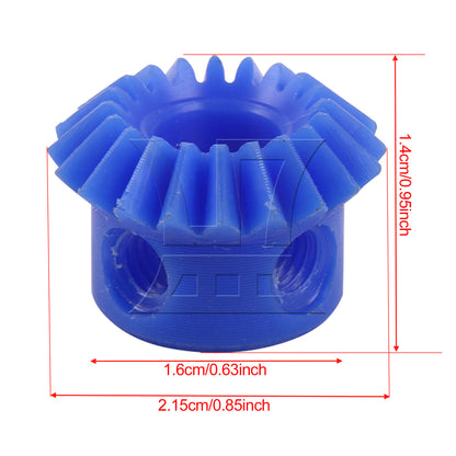 BQLZR Bevel Gear Bevel Gear 1M 20T 1:1 Blue Nylon with M8 Fixing Hole & Screws Set