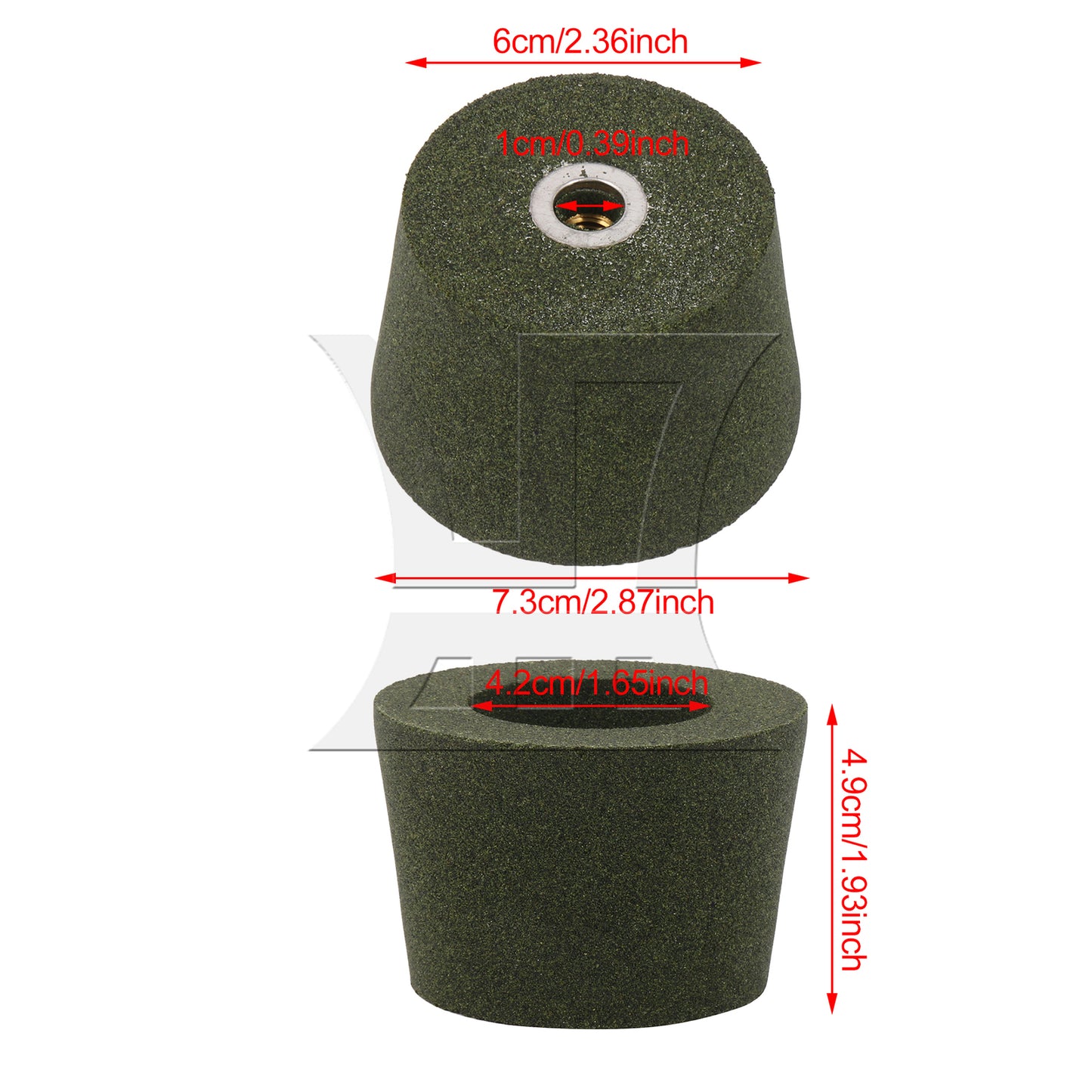 BQLZR Grinding Wheel Disc 50# for Stone Polishing Tool M10 Thread 2.36 x 2.87 Inch