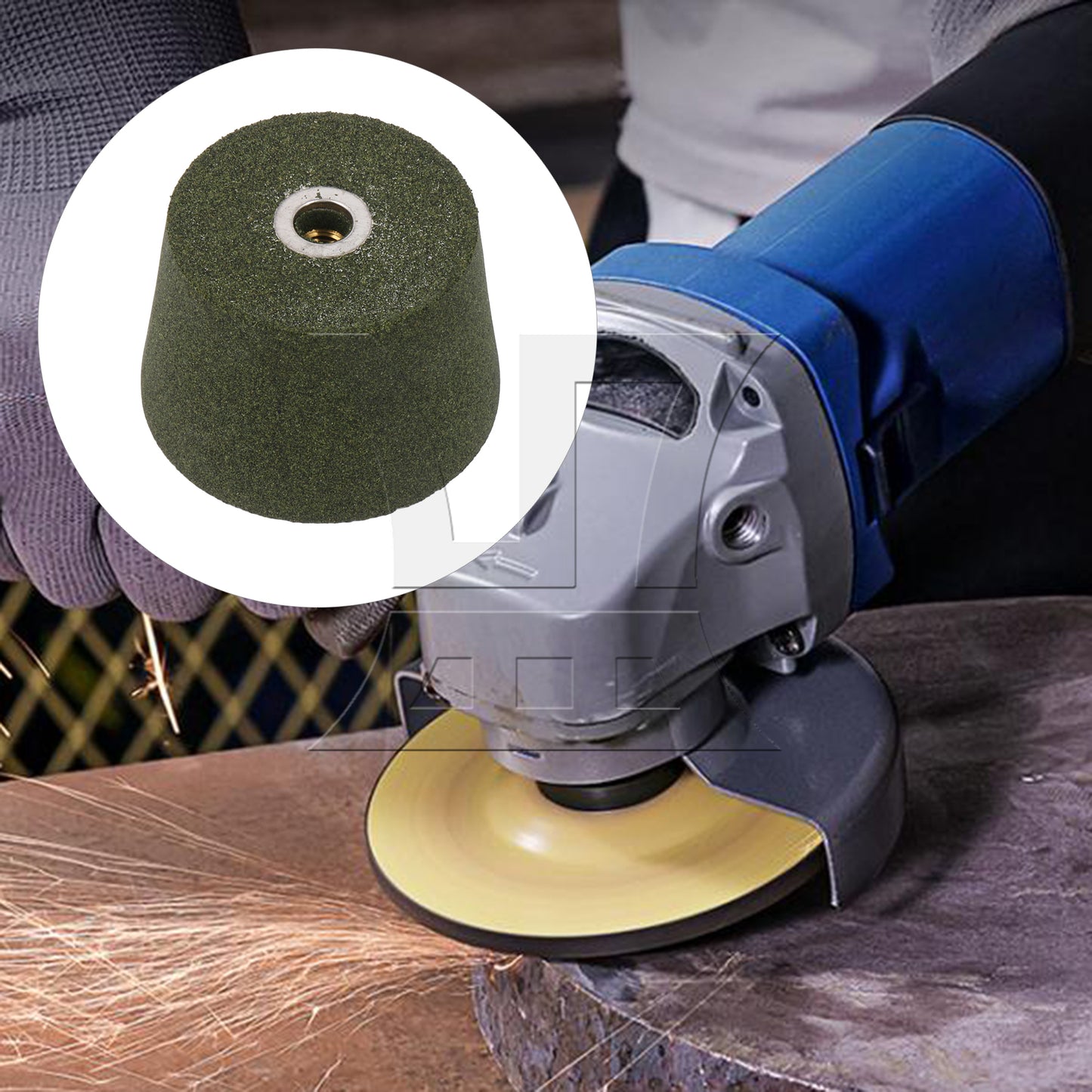 BQLZR Grinding Wheel 100 Grit for Stone Materials M10 Thread 2.41 x 2.87 Inch Green