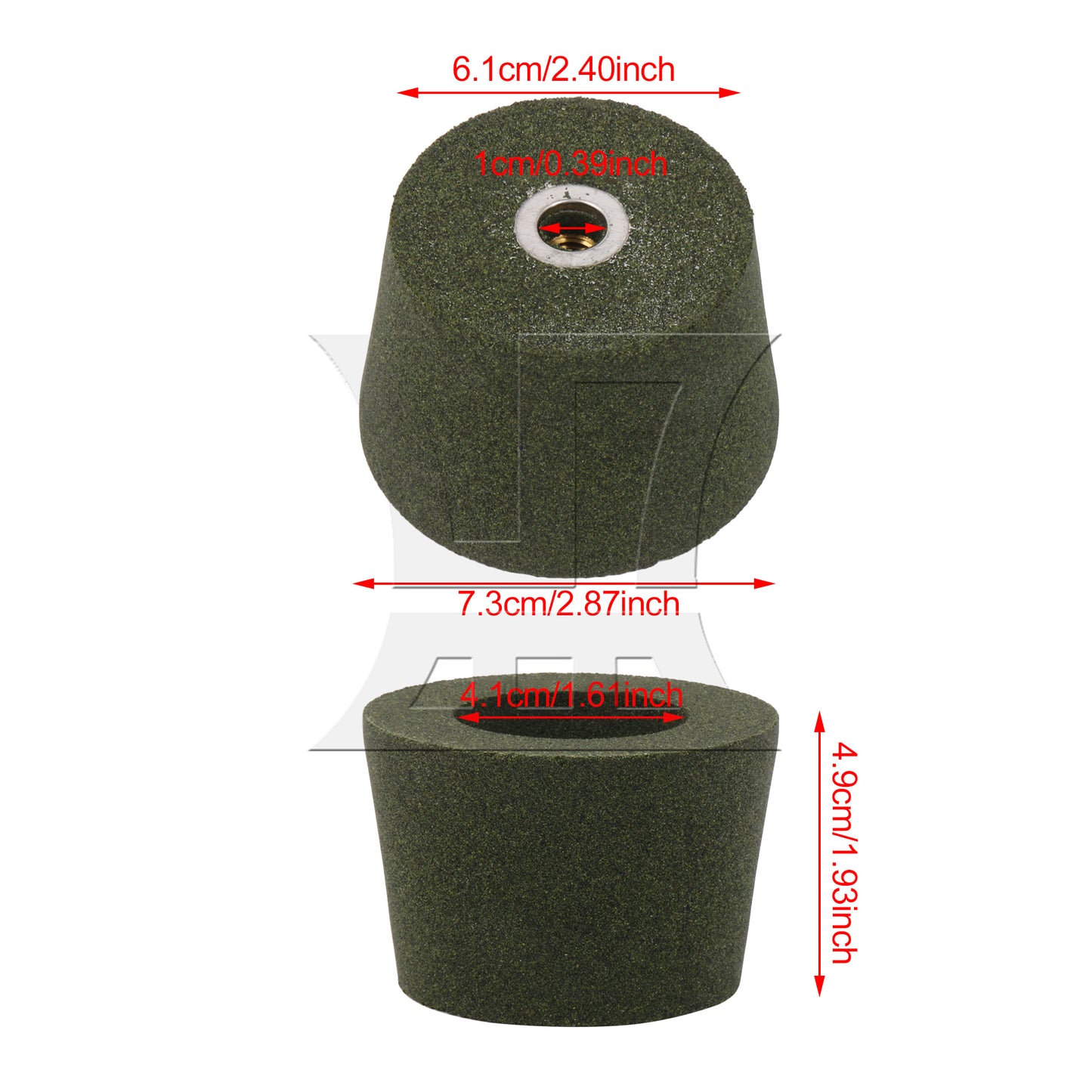 BQLZR Grinding Wheel 100 Grit for Stone Materials M10 Thread 2.41 x 2.87 Inch Green