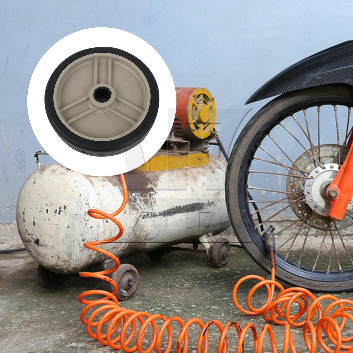 BQLZR 1PC 6 Inch Air Compressor Wheels Casters 16mm Hole Diameter Gray Long Lasting Performance