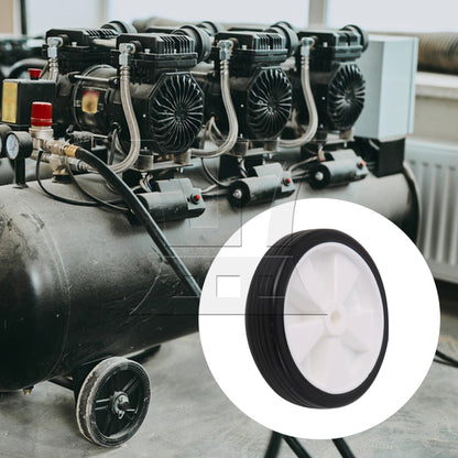 BQLZR 1pc 6 Inch Air Compressor Rubber Wheel White with 13mm Dia Hole Long-lasting Performance