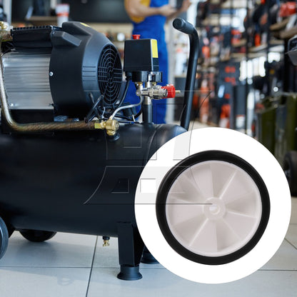 BQLZR 1pc 6 Inch Air Compressor Rubber Wheel White with 13mm Dia Hole Long-lasting Performance