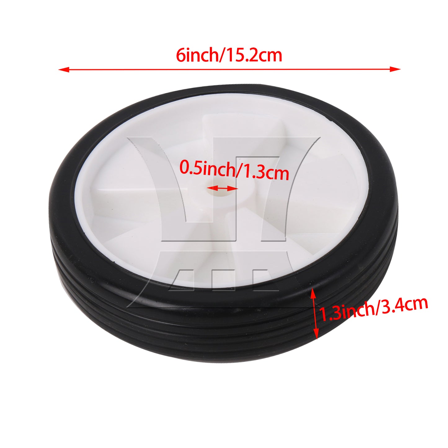 BQLZR 1pc 6 Inch Air Compressor Rubber Wheel White with 13mm Dia Hole Long-lasting Performance