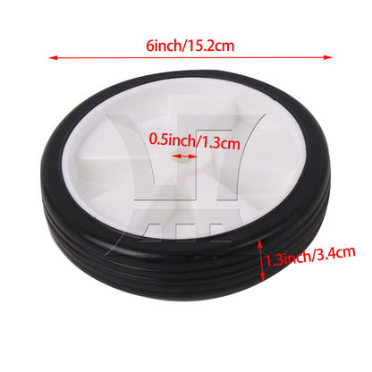 BQLZR 1pc 6 Inch Air Compressor Rubber Wheel White with 13mm Dia Hole Long-lasting Performance