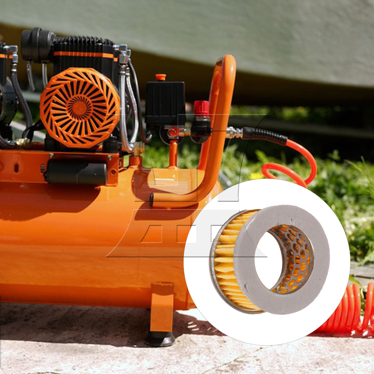 BQLZR 1pc Oil-free Air Compressor Single Mesh Filter Element 65x41x38mm Yellow for Blower