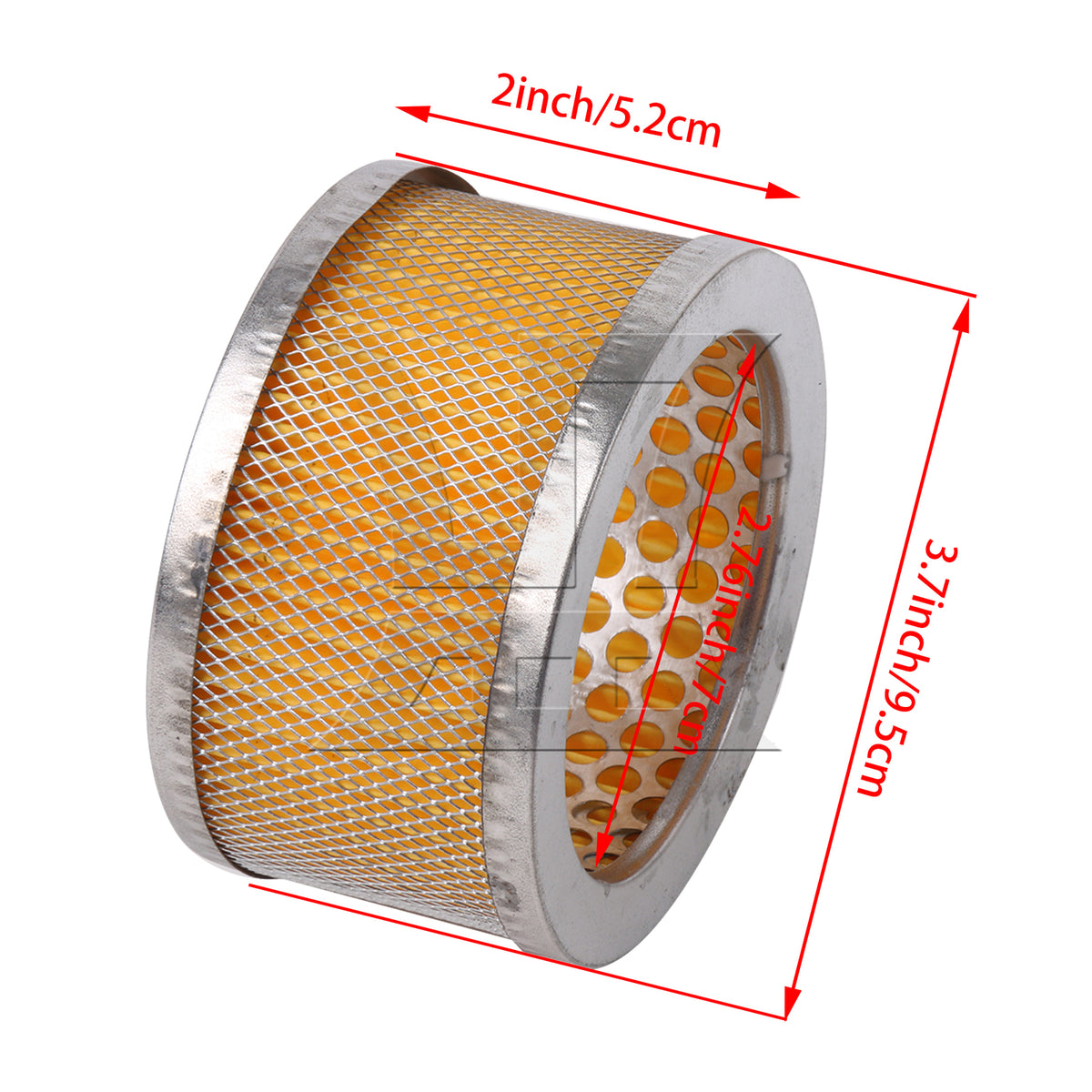 BQLZR 1pc Oil-free Air Compressor Dual Mesh Filter Element 95x70x52mm Yellow for Blower
