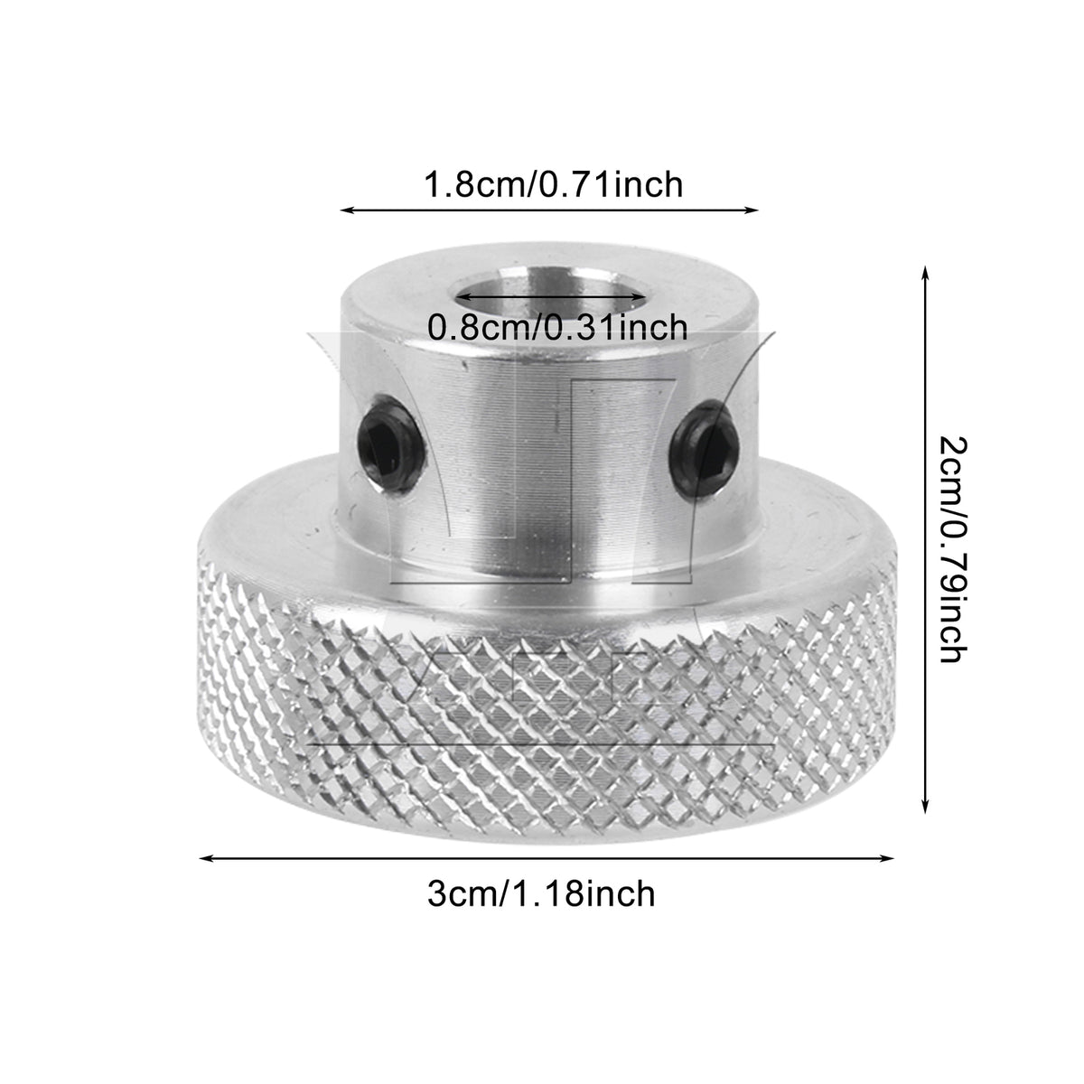 BQLZR Aluminum Alloy Handwheel 30mm OD 8mm Bore with Wrench for Lathe Drilling Machine Part Silver