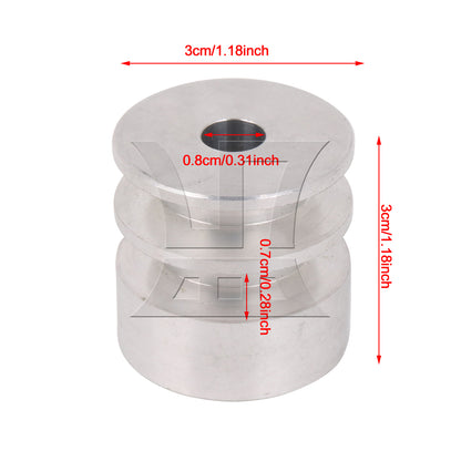 BQLZR 1PC Aluminum Alloy Double Groove Pulley 30mm OD 8mm ID Not Easy to Rust