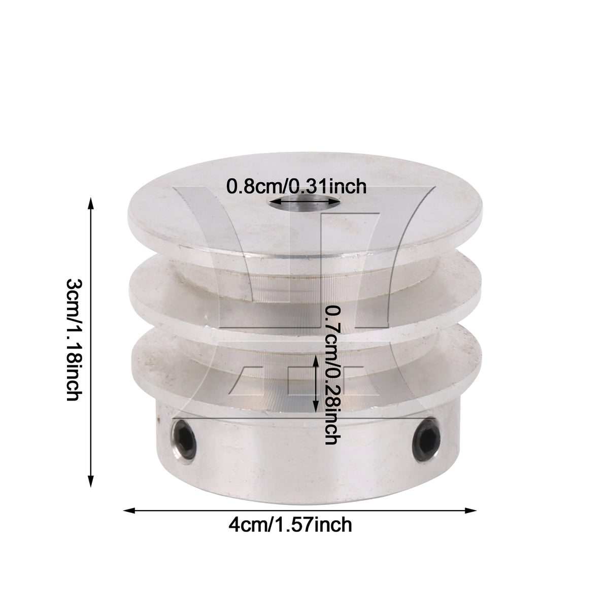 BQLZR 1PC Aluminum Alloy Double Groove Pulley 40mm OD 8mm ID Not Easy to Rust