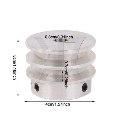 BQLZR 1PC Aluminum Alloy Double Groove Pulley 40mm OD 8mm ID Not Easy to Rust