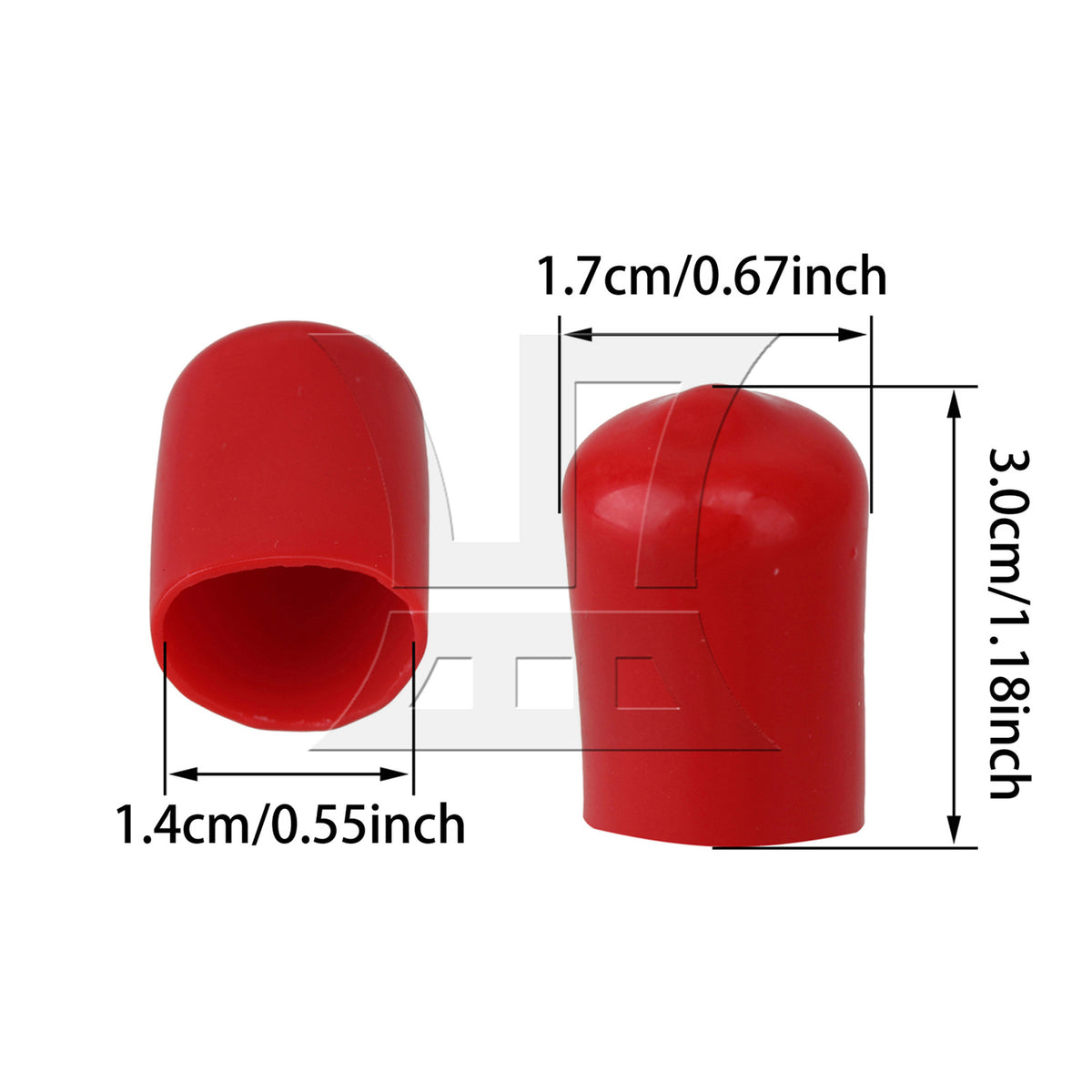 BQLZR 1pc Rubber End Cap 14mm Red for Stainless Steel Braided Hose
