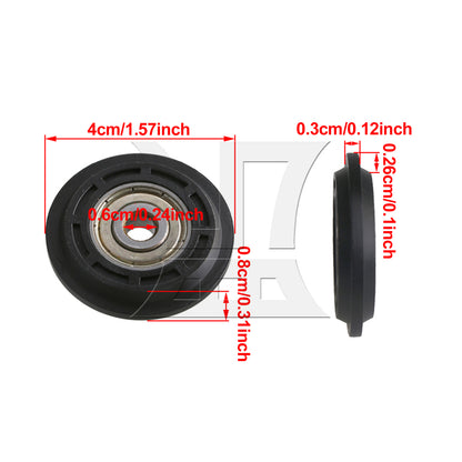 BQLZR 1pc Plastic Bearing Guide Pulley Wheel 6 x 40 x 8 Mm Black Wheel Track Door and Window Drawer Pulley Guide Wheel