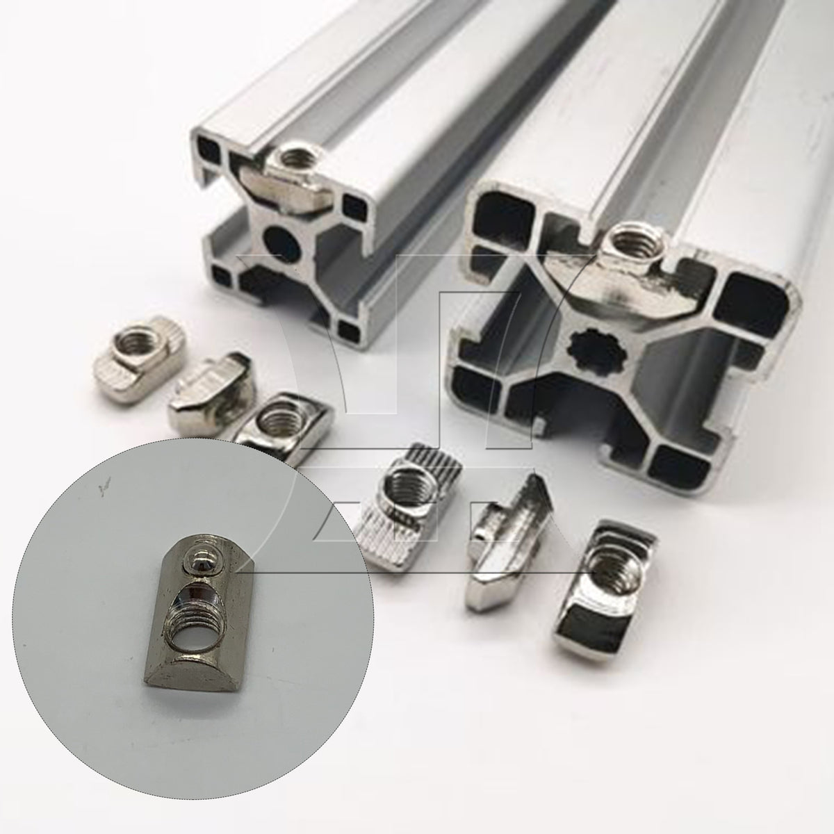 BQLZR 1pc 40 Section European Standard Elastic Nut Block M8 Aluminum  Sliding Block