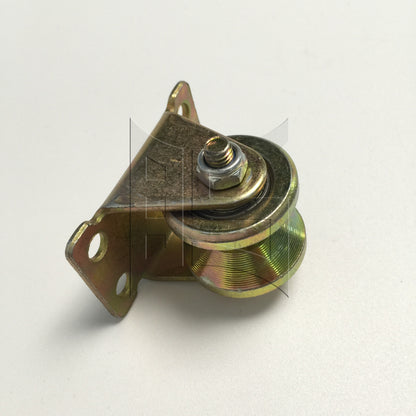 BQLZR 1pc Sliding Gate Wheel With Bracket 32mm Fixed Pulley Guide Rail Guide Wheel Load Bearing Wheel Pulley Crane Wheel
