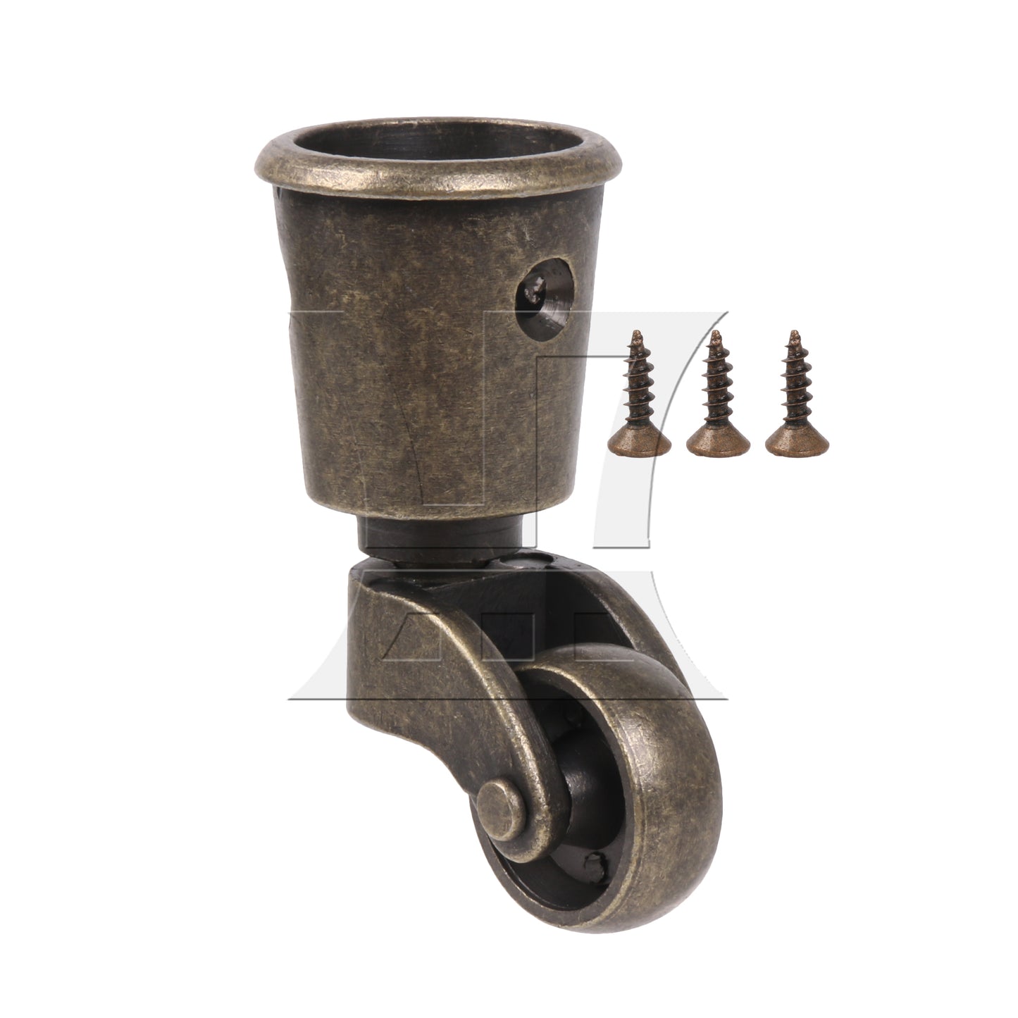 BQLZR 1PC Antique Brass Round Cup Caster 25mm Wheel for Furniture Feet 32.5 Outter Width 25mm Inner Width