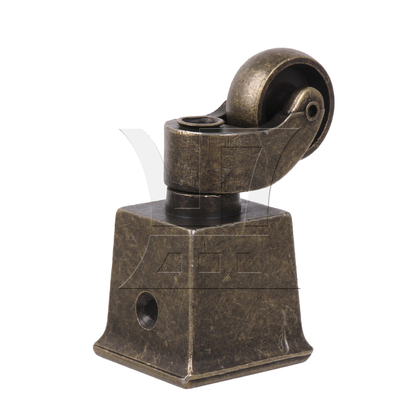 BQLZR 1PC Antique Brass Square Cup Caster 25mm Wheel for Furniture Feet 34.5 Outter Width 27mm Inner Width