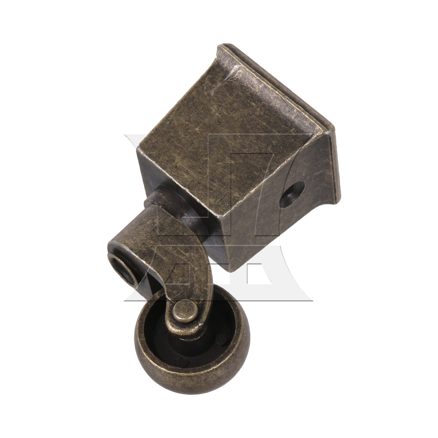 BQLZR 1PC Antique Brass Square Cup Caster 25mm Wheel for Furniture Feet 34.5 Outter Width 27mm Inner Width