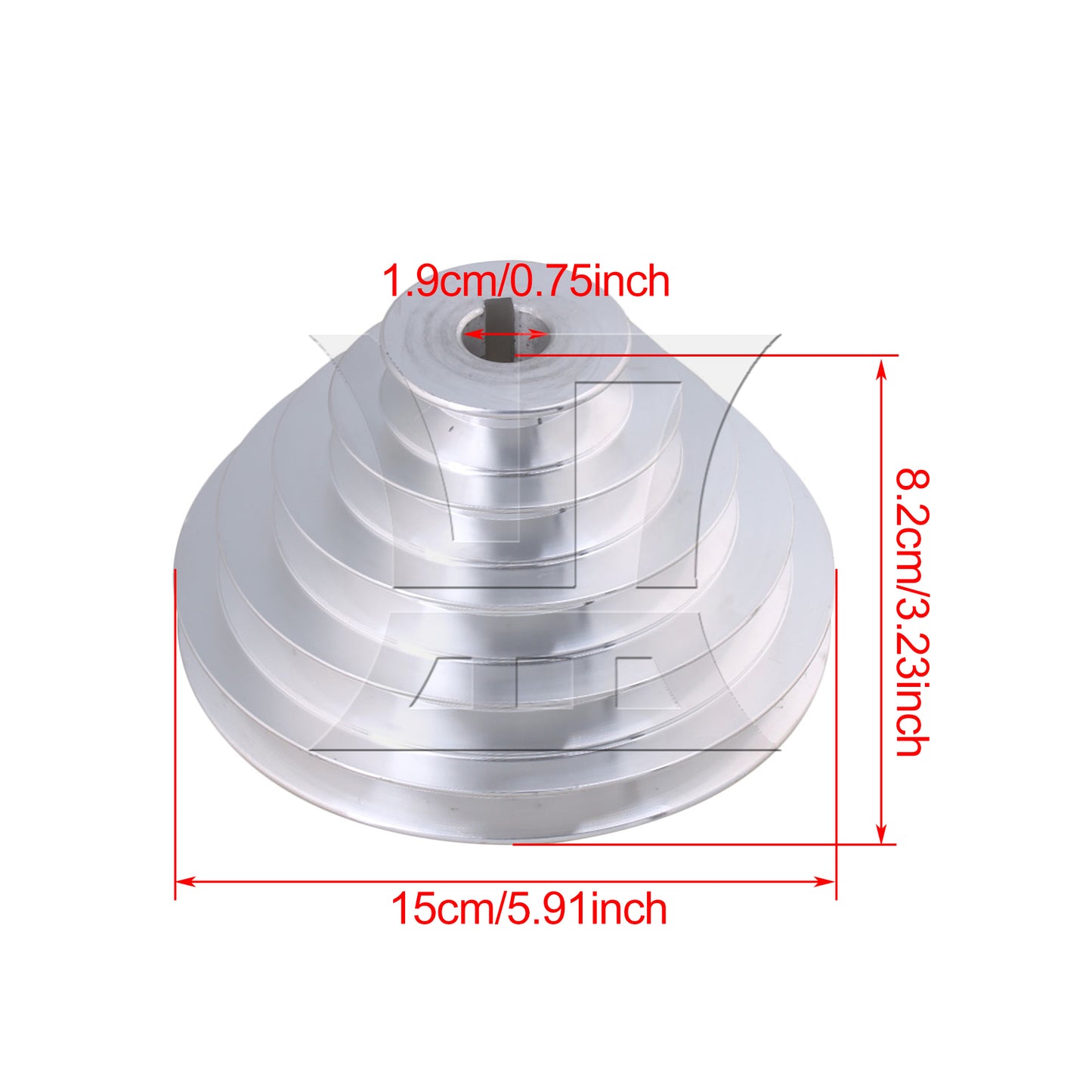 BQLZR 1pc A-Type Aluminum 5-layer Pagoda Pulley Wheel 19mm Keyway 6mm for Synchronous Belt A-type Triangle Belt