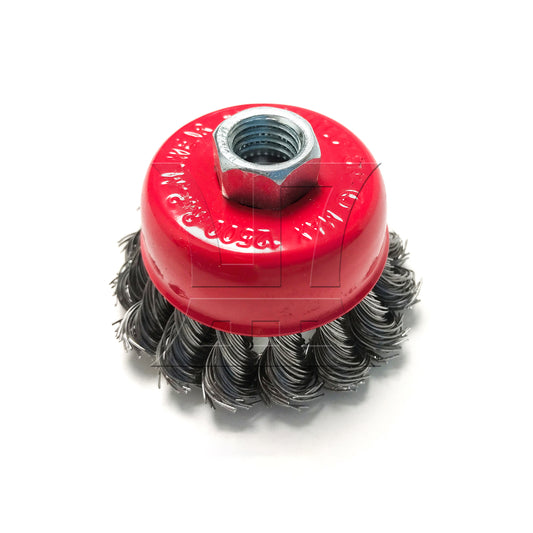 BQLZR 1pc Bowl Shape Wire Cup Brush 2.5inch x M14 x 65mm for Wood Metal Polishing