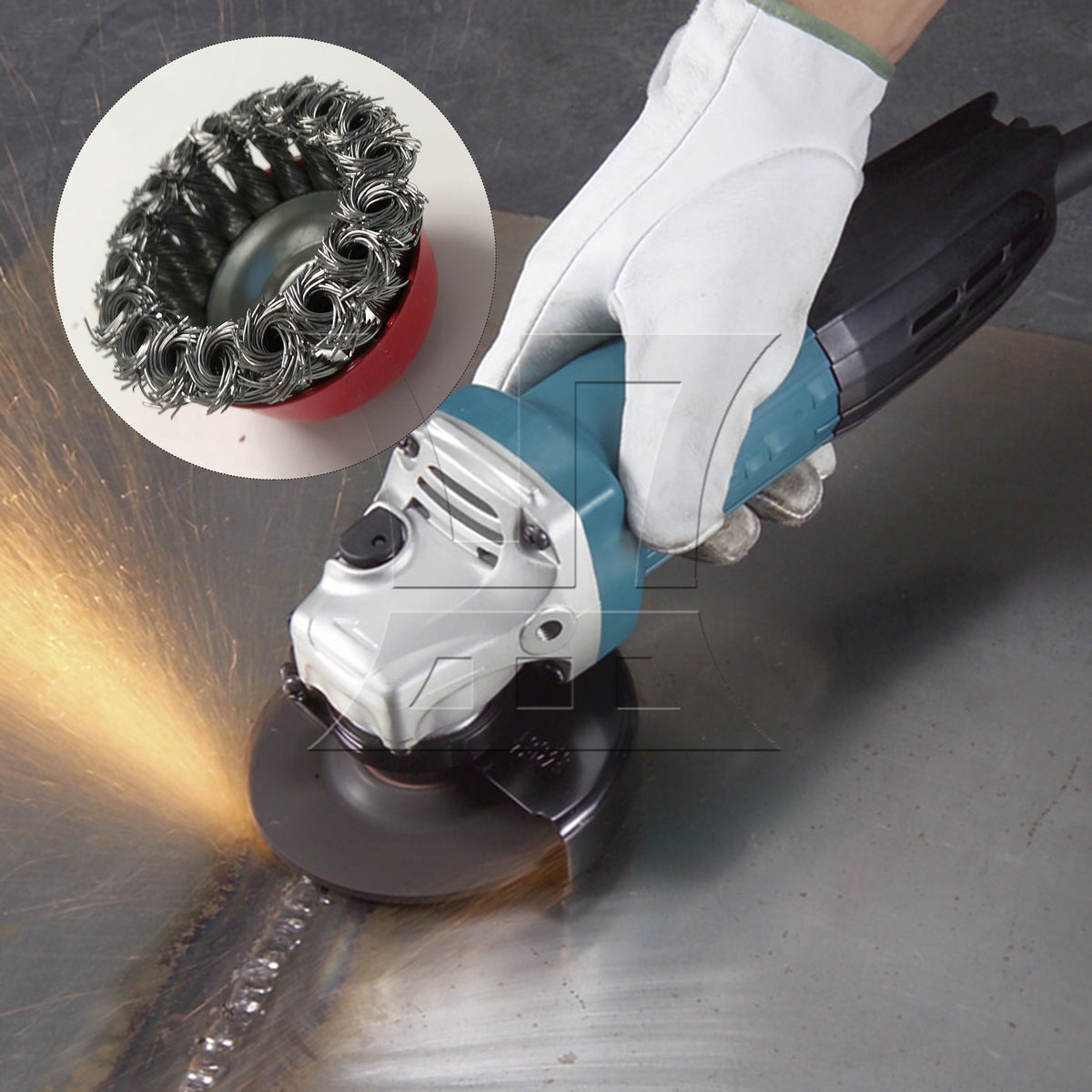 BQLZR 1pc Knotted Wire Cup Brush 3inch M10x1.5 for Furniture Polishing Furniture Polishing