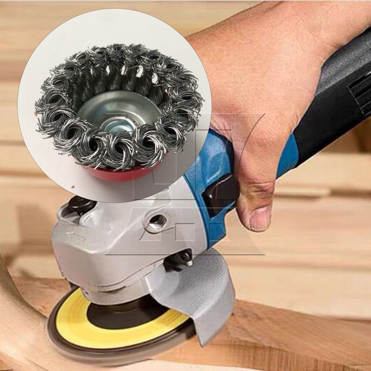 BQLZR 1pc Knotted Wire Cup Brush 3inch M10x1.5 for Furniture Polishing Furniture Polishing