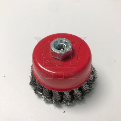 BQLZR 1pc Knotted Wire Cup Brush 3inch M10x1.5 for Furniture Polishing Furniture Polishing