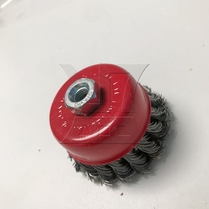 BQLZR 1pc Knotted Wire Cup Brush 3inch M10x1.5 for Furniture Polishing Furniture Polishing