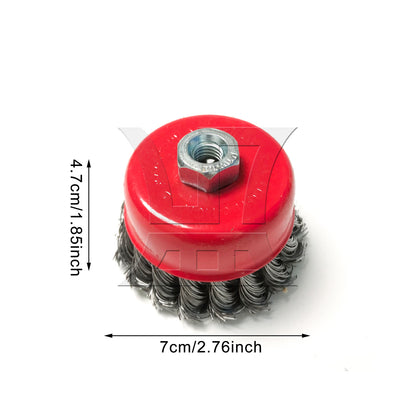 BQLZR 1pc Knotted Wire Cup Brush 3inch M10x1.5 for Furniture Polishing Furniture Polishing