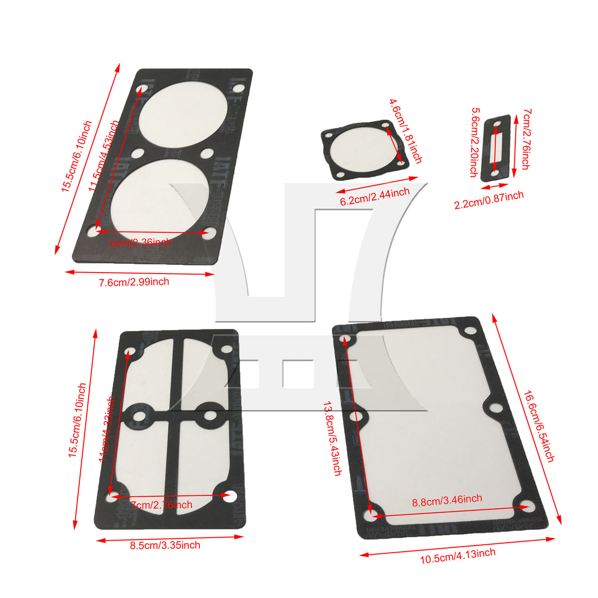 BQLZR 1 Set(5-In-1) Air Compressor Valve Plate Pad 2060 Black for Air Compressor Leaf Pads Sealing Pads