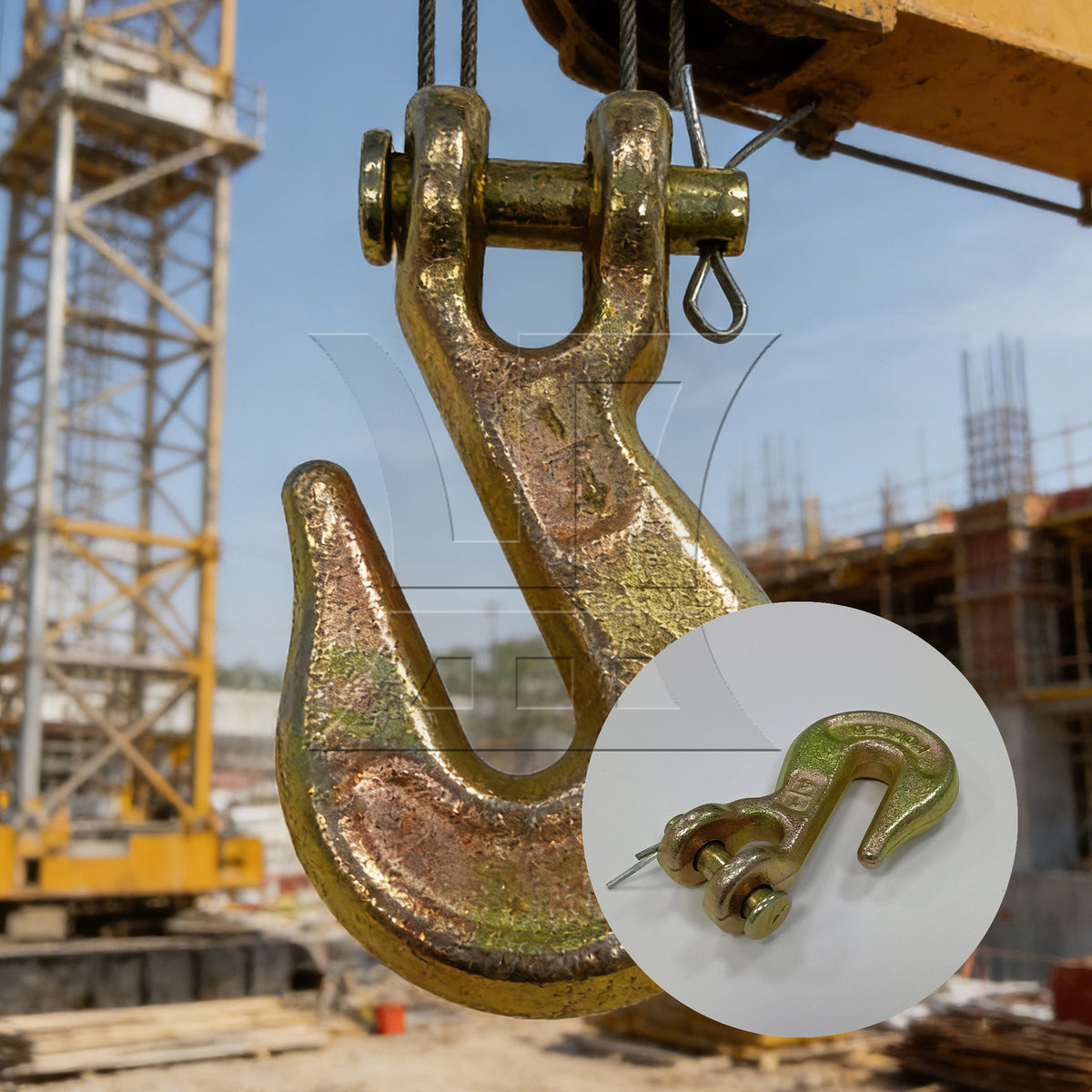 BQLZR 1pc 1/4 inch Grab Hook Gold for Engineering Lifting Machinery