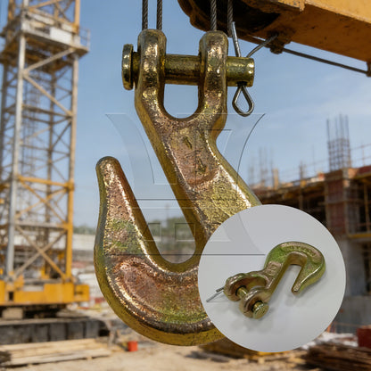 BQLZR 1pc 1/4 inch Grab Hook Gold for Engineering Lifting Machinery