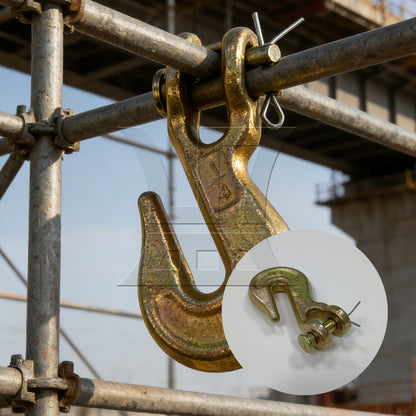 BQLZR 1pc 1/4 inch Grab Hook Gold for Engineering Lifting Machinery