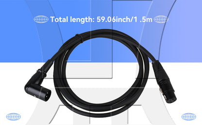 BQLZR Heavy Duty XLR Male Elbow to Female Cable Shielded Audio Microphone Cord 1.5M