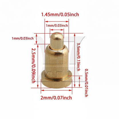 BQLZR  Gold Plating Copper D2xH3.5mm Spring Thimble Pins Probes Connector