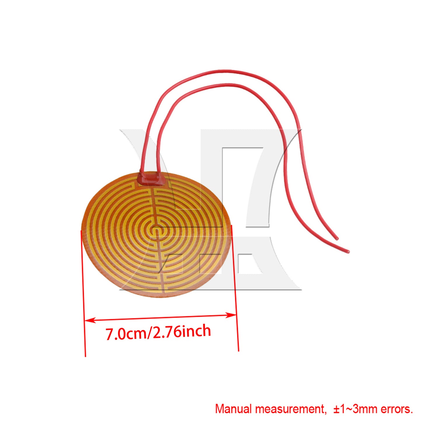 BQLZR 12V 13W Flexible Plastic Heater Plate Adhesive PI Heating Pad 70mm Dia