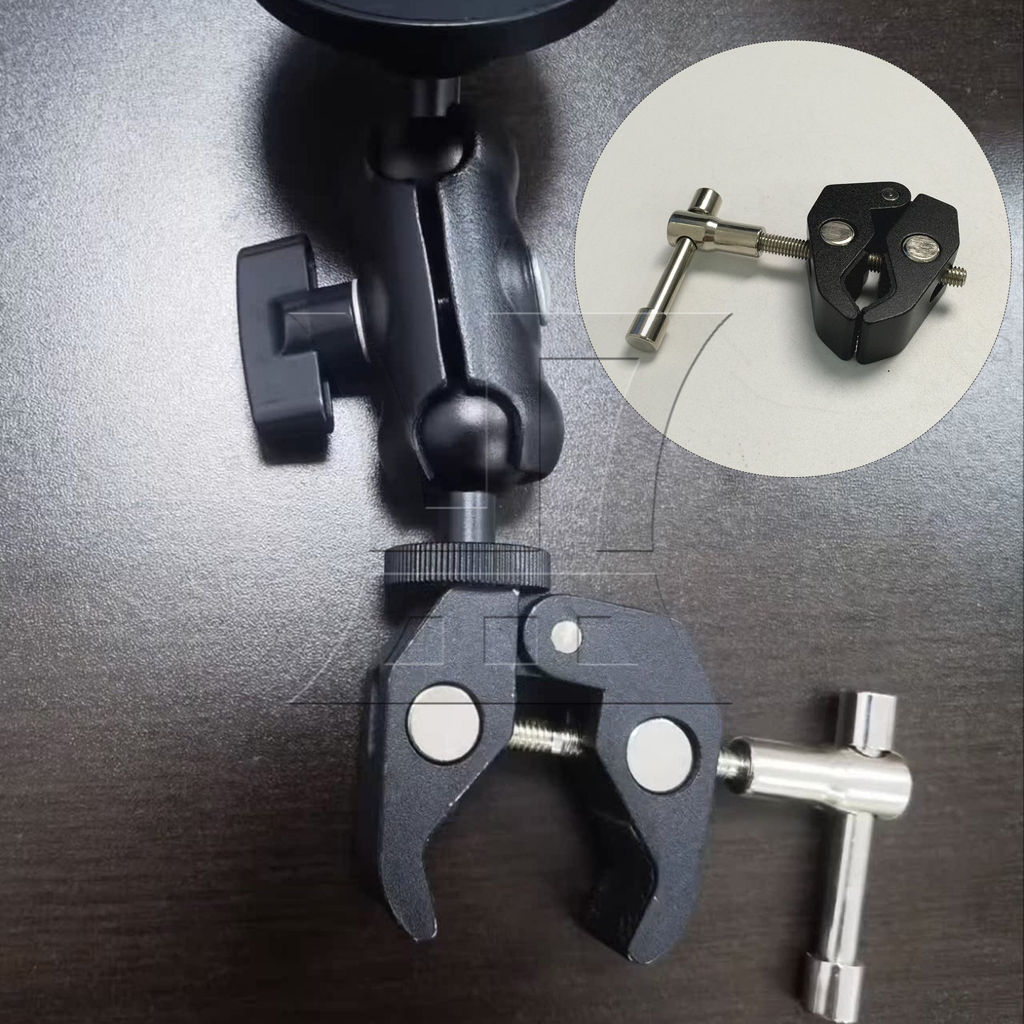 BQLZR 2 Pieces Multi-Function Clamp with 1/4 Inch 3/8 Inch Thread for Photography