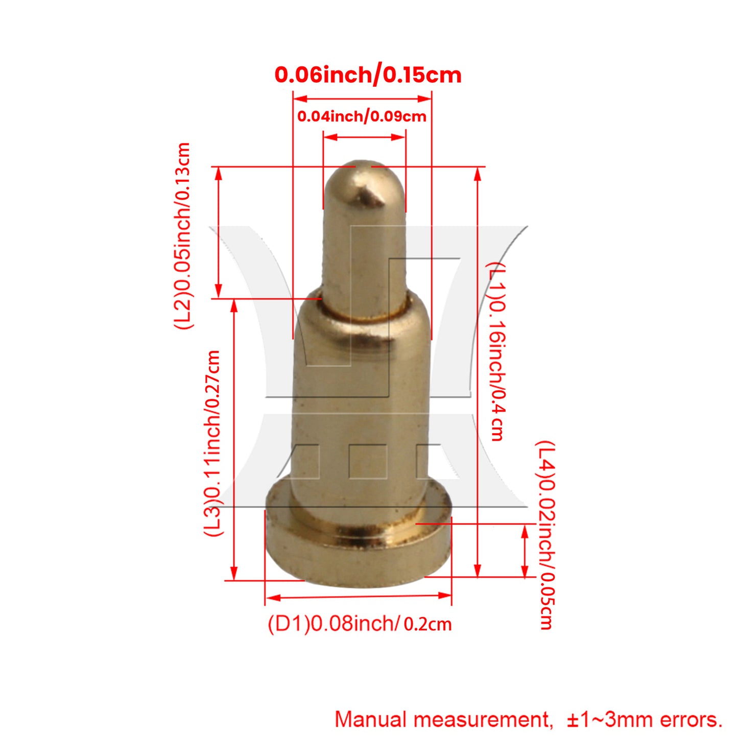 BQLZR D2xH4.5mm Gold Plating Copper Spring Thimble Pogo Pins Probe Connectors