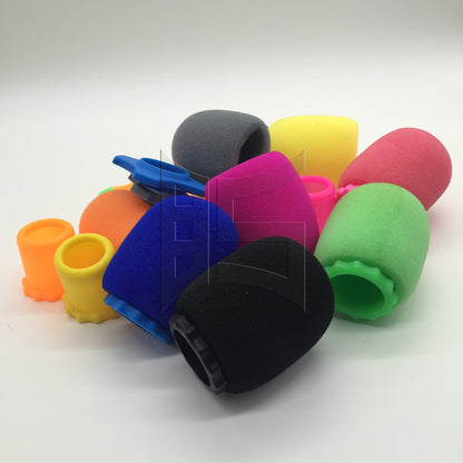 BQLZR 24pcs Microphone Foam Cover Anti-slip Silicone Ring Blue Black Orange Grey Pink Green Purple Yellow for KTV Handheld Mic